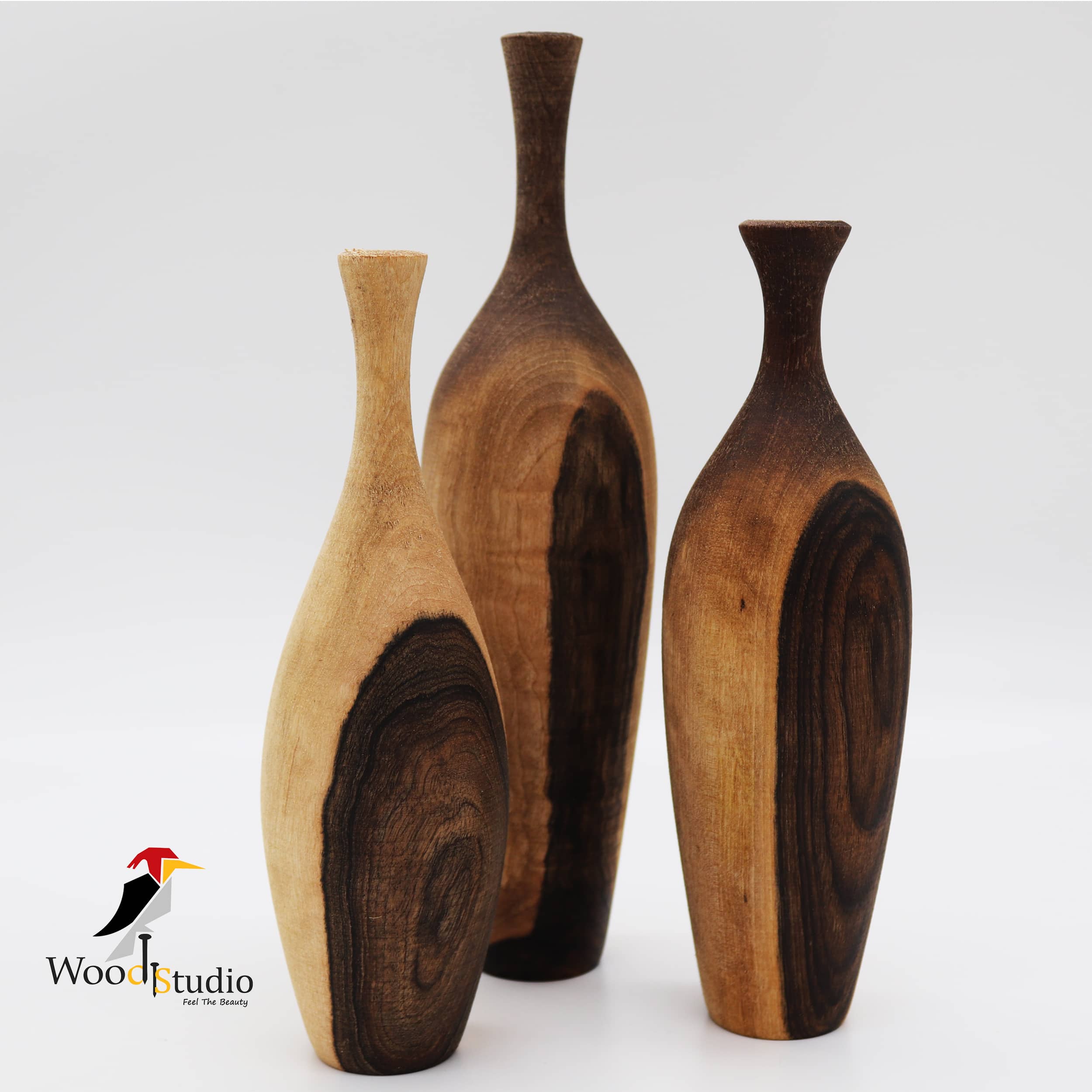 گلدان چوبی دکوری وود استودیو
