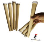 پایه چوبی مخروطی از چوب روسی به همراه لچکی - مناسب برای میز و مبلمان - Image 2