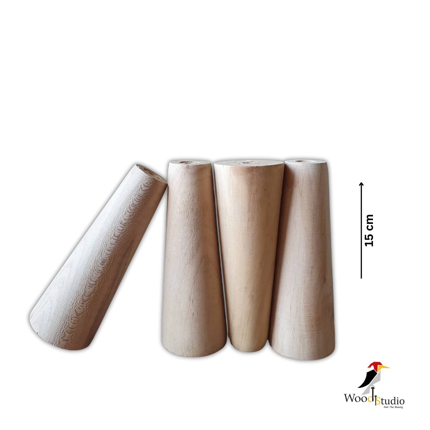 15 cm پایه مخروطی پایه مخروطی چوبی 15 سانتی راش | پایه مبل و میز با کیفیت بالا - Image 1